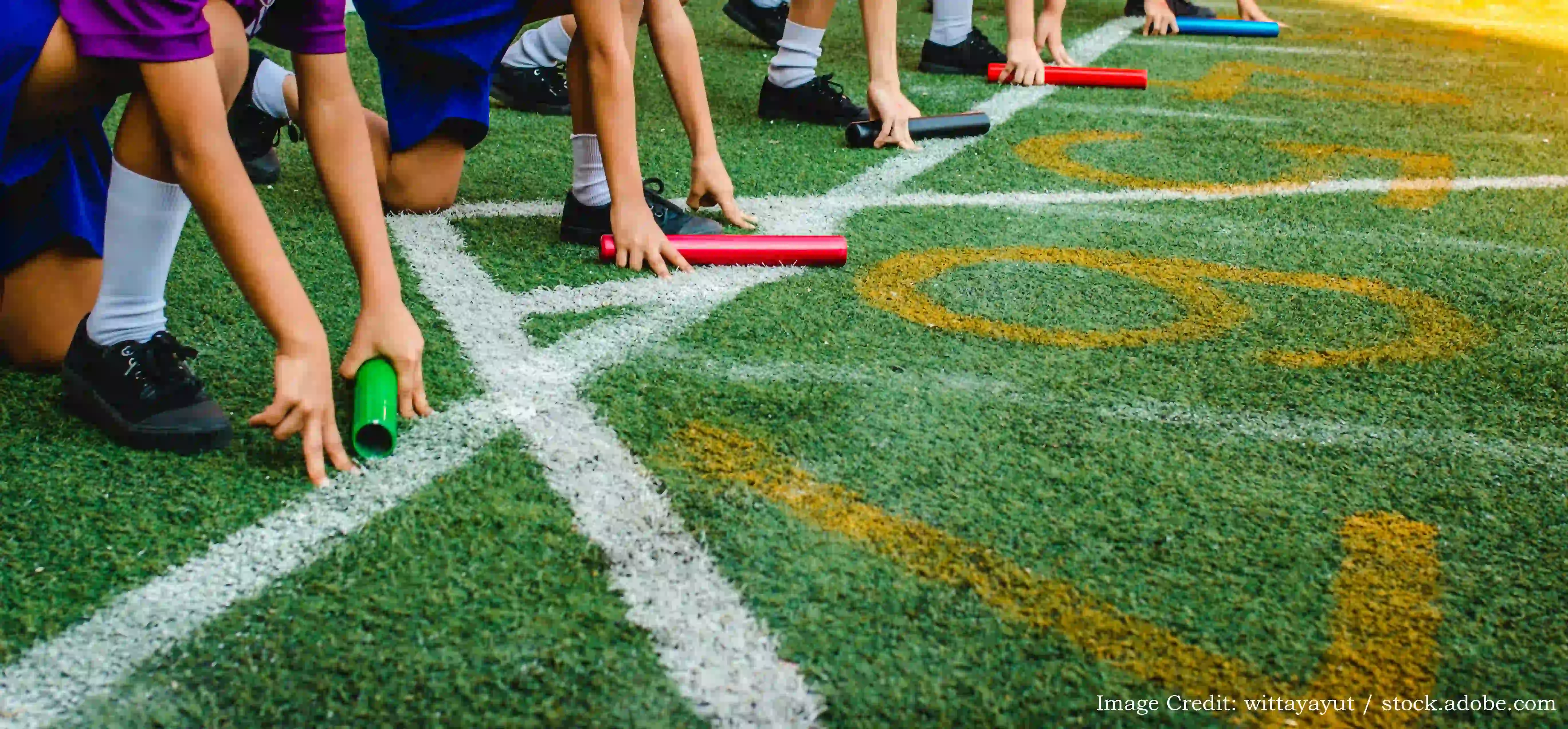 Children on school sports event